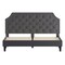 Merrick Lane Provence Platform Bed with Slatted Support Contemporary Tufted Upholstery with Accent Nail Trim